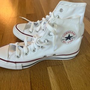White womens high top converse
